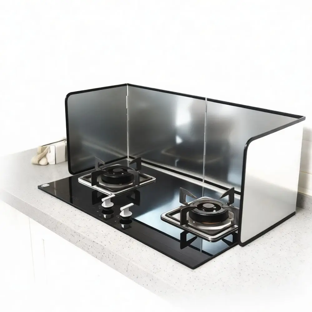 Kitchen Stove Oil Splatter Shield Foldable Galvanized Steel Screen Heat Resistant Cooking Barrier Protection Tool For Jianbu