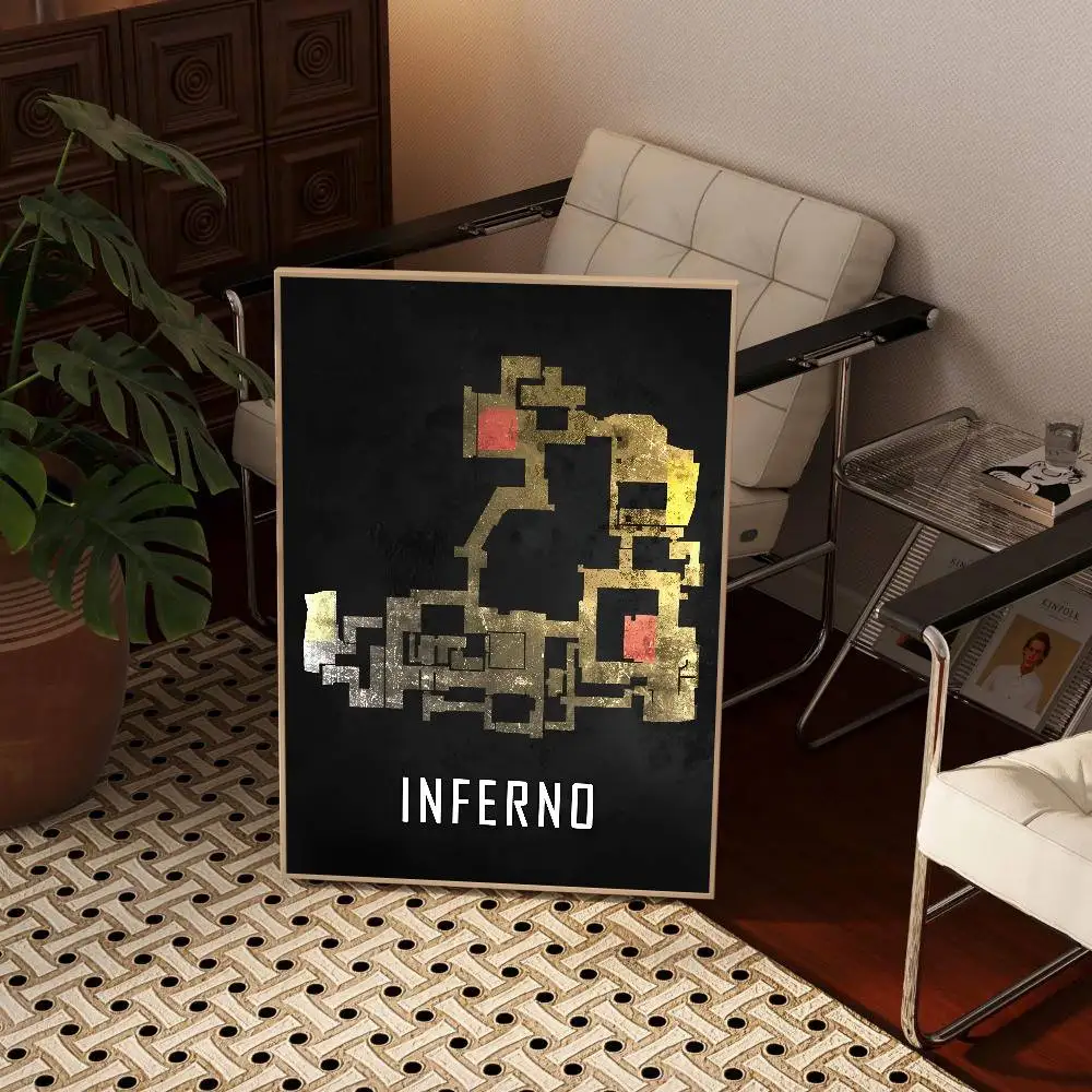 الكلاسيكية Cs2 خريطة ملصق ذاتية اللصق الفن للماء ورقة ملصق مقهى بار غرفة جدار ديكور #5