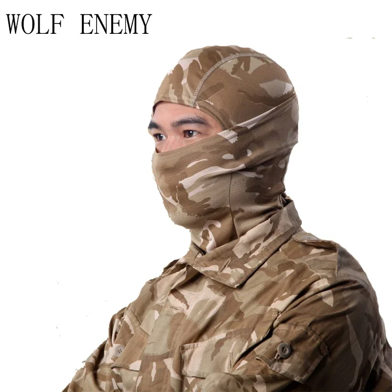 New Elastic Tactical Hood Quick Dry Hunt Full Face Paintball War Game Helmet Army Military Face Hunting Cap