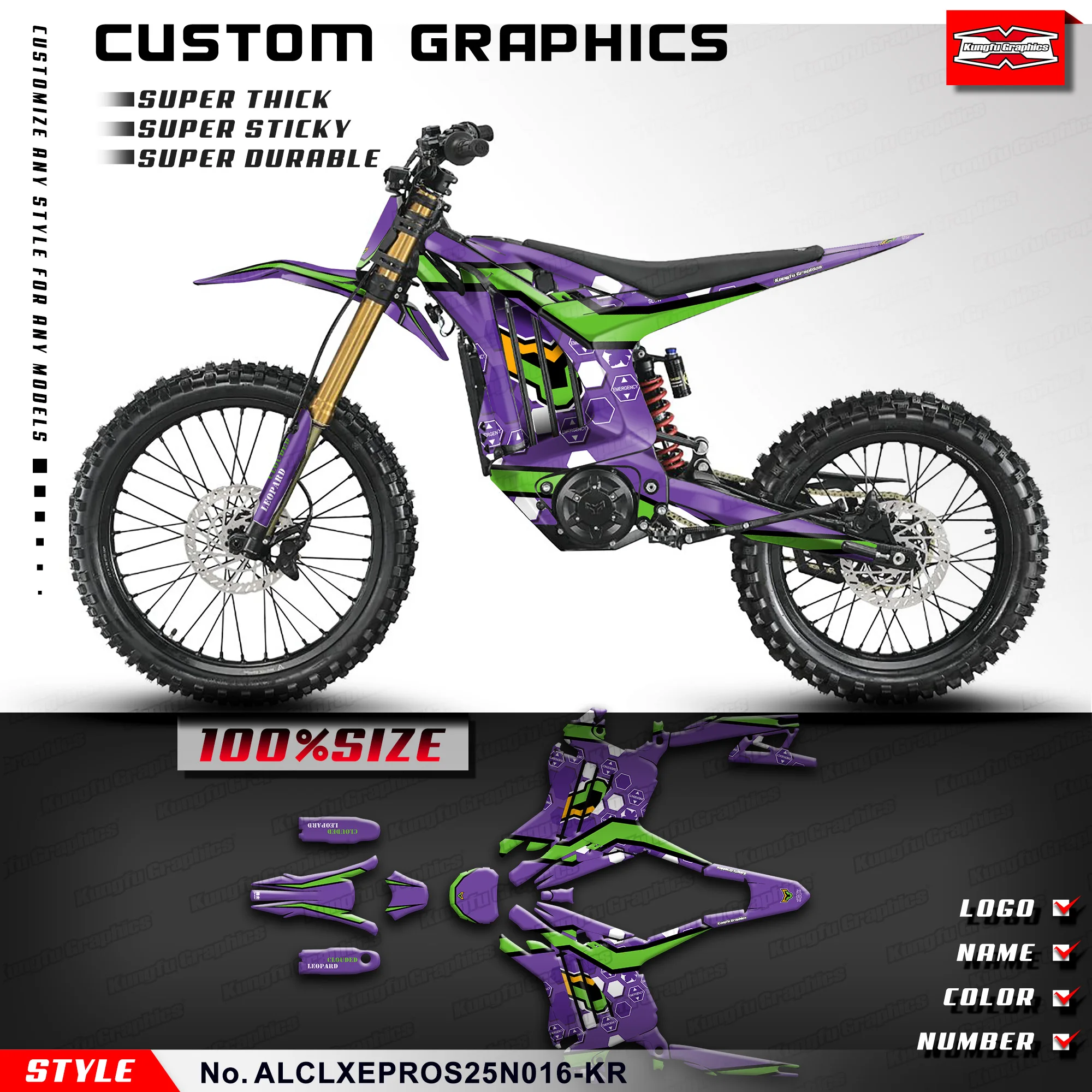 

Наклейки KUNGFU GRAPHICS, полные клейкие наклейки для Arctic Leopard Clouded Leopard XE PRO / XE PRO S, ALCLXEPROS25N016-KR