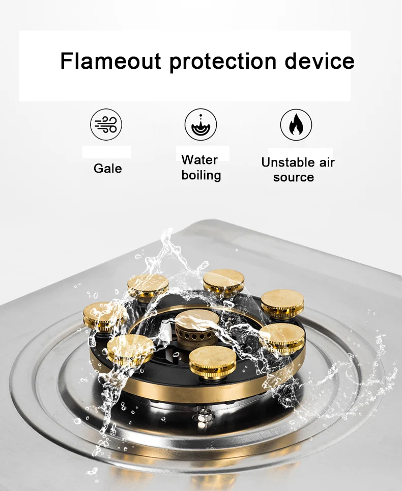 المدمج في الفولاذ المقاوم للصدأ موقد غاز زجاجي أجهزة المطبخ موقد غاز الشركة المصنعة للموقد المزدوج #6