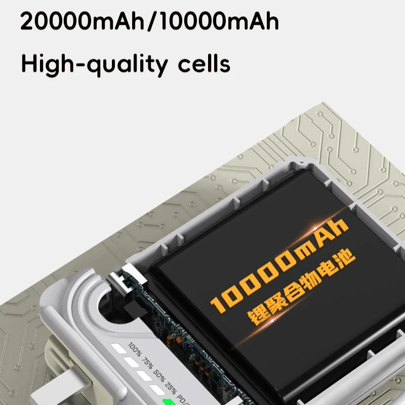 For IPhone Samsung Xiaomi 20000mAh Magnetic Wireless Power Bank Stand 10000mAh Portable USB Cable Fast Charging External Battery