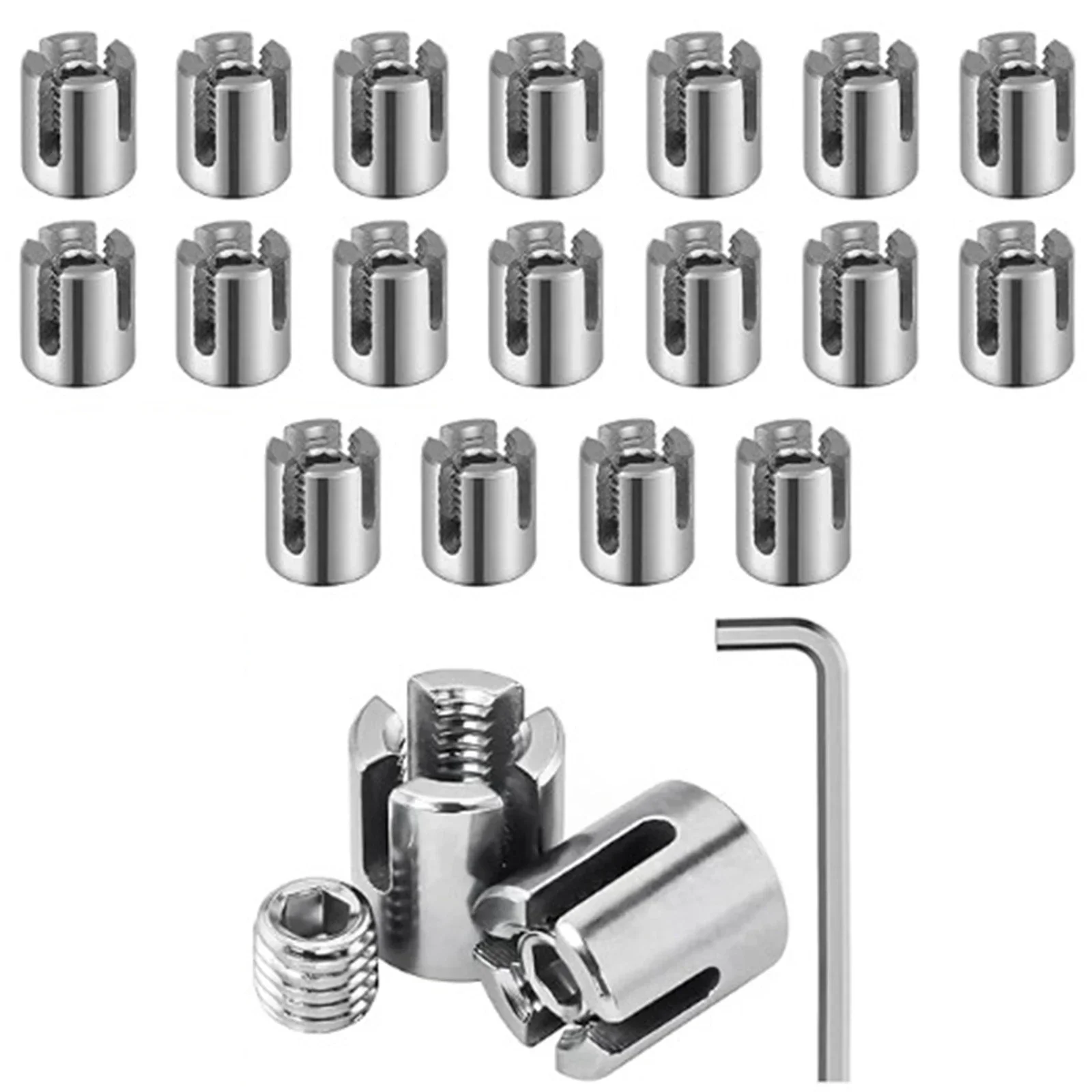 20PCS Cross Cable Clamps, T316 Stainless Steel Cross Clamps For 1/8