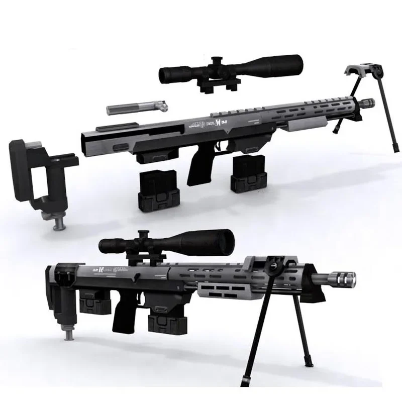 

DSR-1 Sniper Rifle 3D Paper Model 1:1 Scale Handmade Papercraft Gun Toy