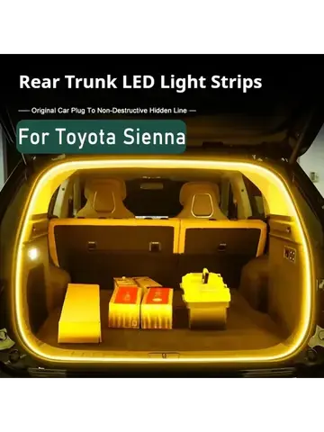 후면 트렁크 LED 라이트 바 스트립 트렁크 인테리어 장식 램프 스트립 Toyota Sienna 인테리어 액세서리 분위기에 적합