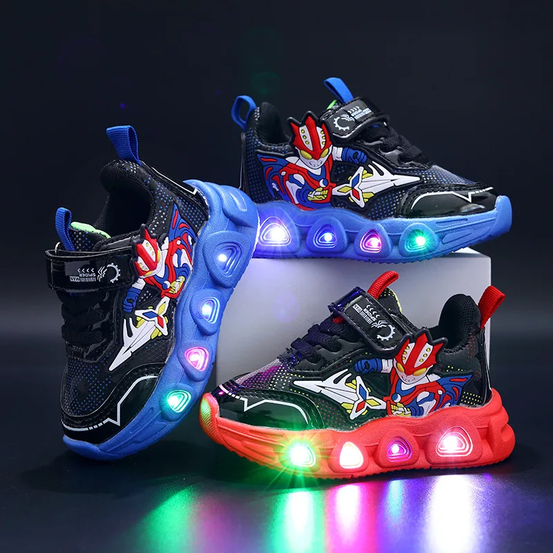 

Cool Led Light Baby Girls Boys Shoes Toddlers Spider-man Infant Tennis Sneakers Lovely Breathable Sport Baby Casual Shoes