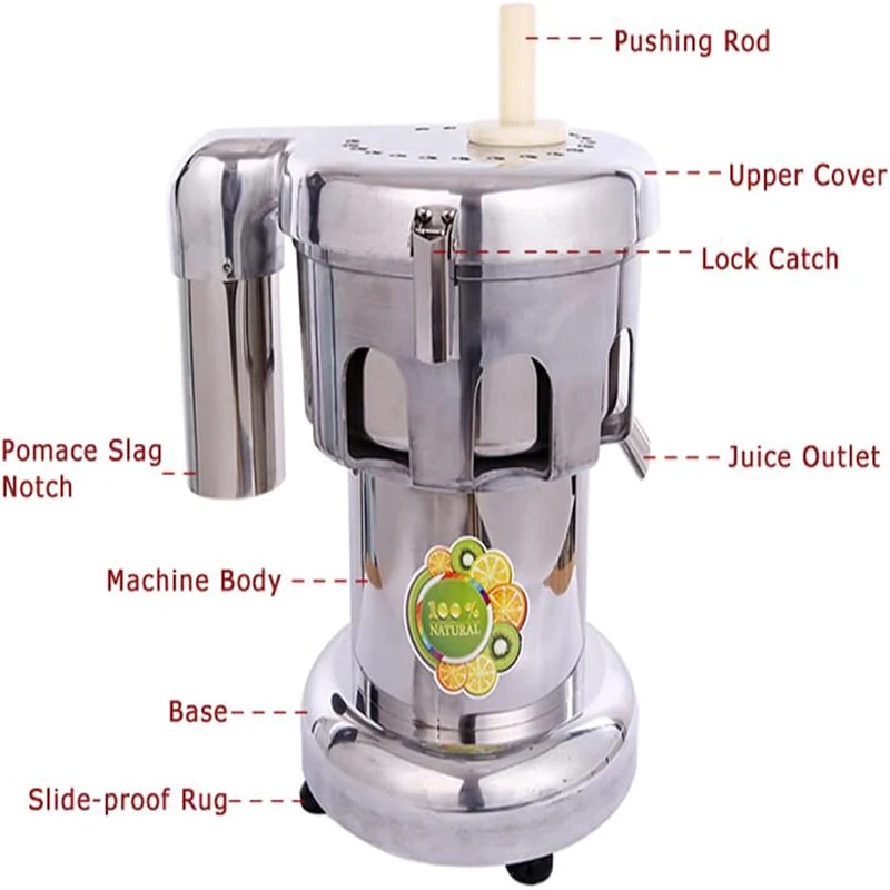 Commercial Juice Extractor 750W Stainless Steel Fruit Vegetable Juice Maker Squeezer 110V Centrifugal Juicer Machine