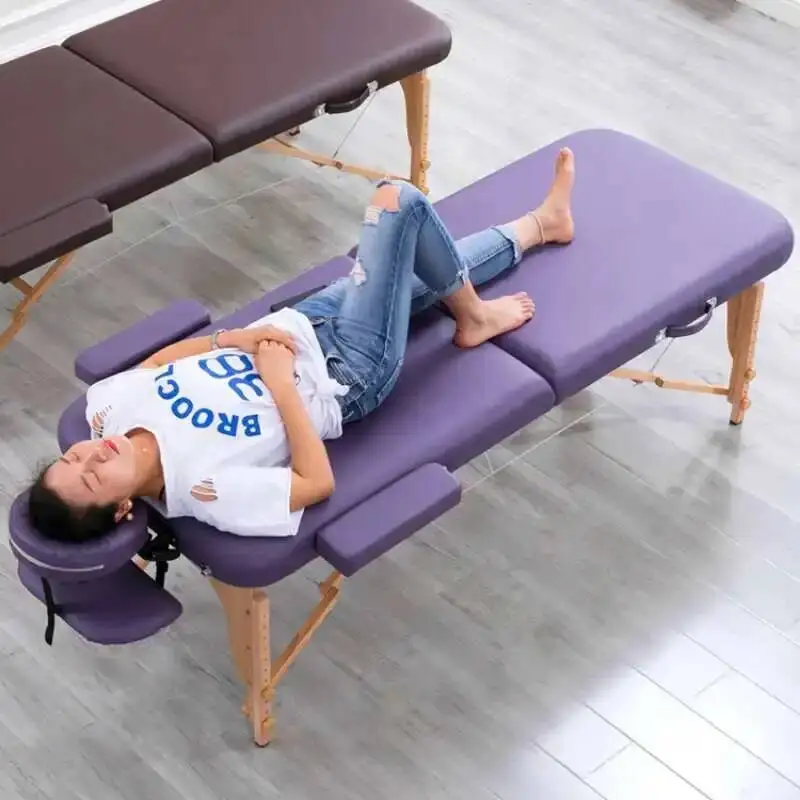 Bed Physiotherapy Massage Household Speciality Portable Comfort Tattoo Massage Bed Spa Wooden Lit Pliant Beauty Furniture WZ50MB