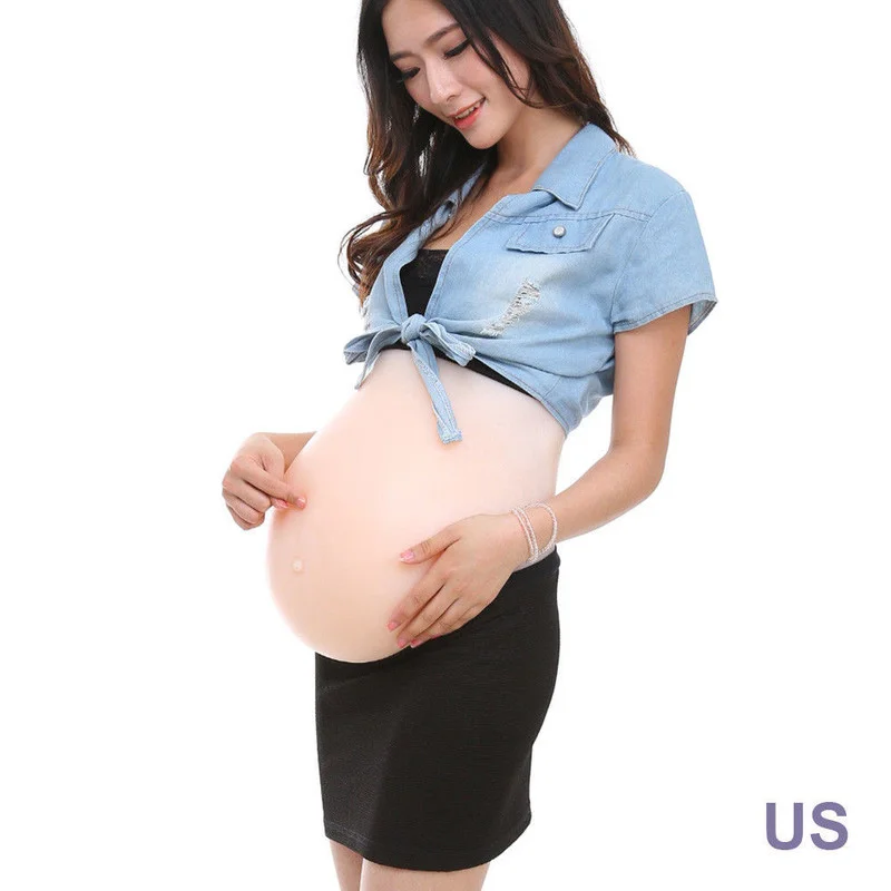 4500g Silicone Pregnant Tummy Belly Artificial Twins Babies 8-10 Months Huge Silicone Belly Fake Pregnant Twins 8-10 Month