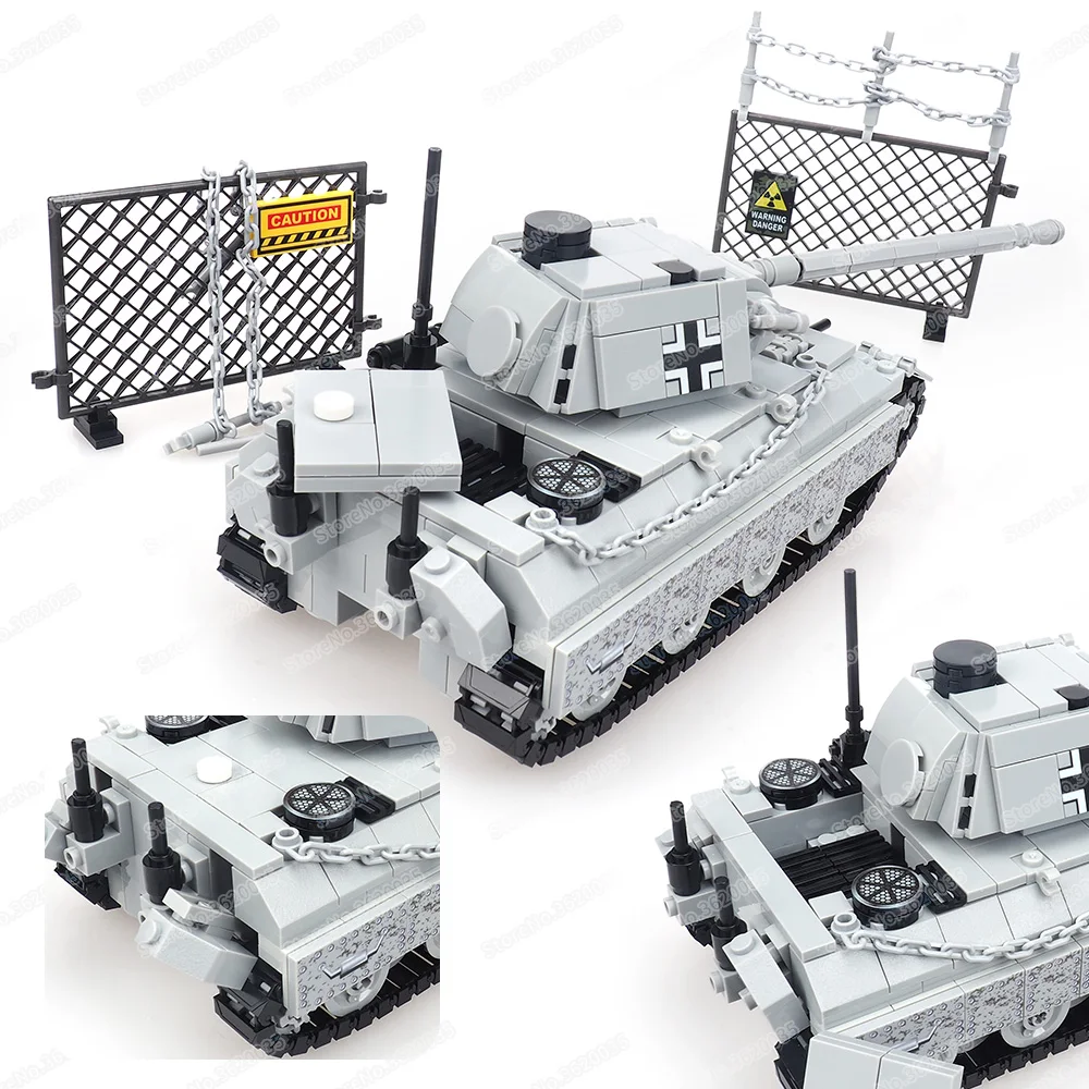 Military WW2 Panther Tank Building Block Assemble Army Figures Black Panther Main Battle Weapons Scenes Model Child Gift Boy Toy