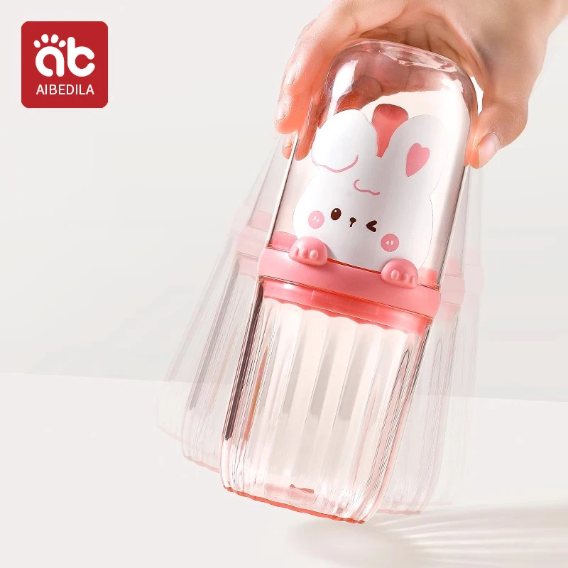 AIBEDILA-taza para enjuague bucal, taza para cepillo de dientes para niños, soporte portátil para cepillo de dientes de viaje para bebé, juego de contenedores para cepillos de dientes desmontables