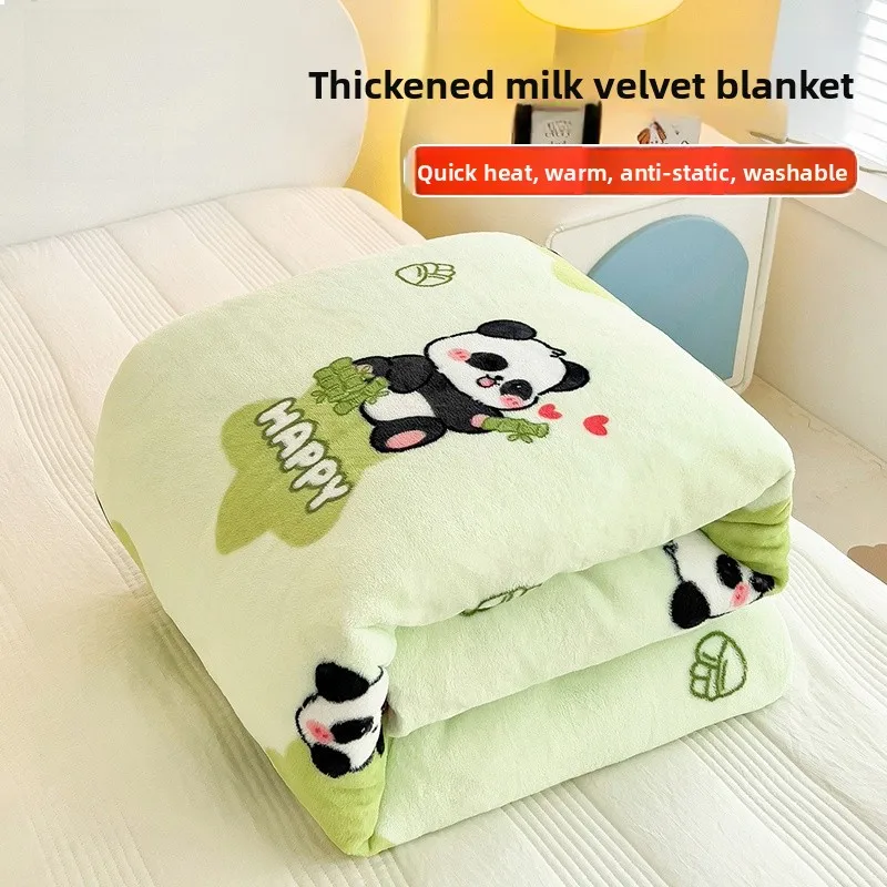 

Утолщенное хлопковое одеяло из молочного вельвета для детей, специальное теплое одеяло для детского сада, осенне-зимнее, моющееся, из полиэстера.