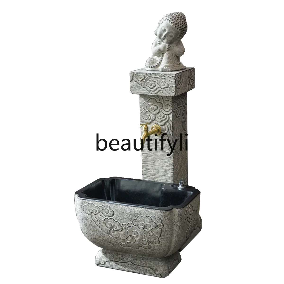 

ss Outdoor wash basin courtyard Chinese wash basin outdoor small yard garden integrated mop pool sink 1001