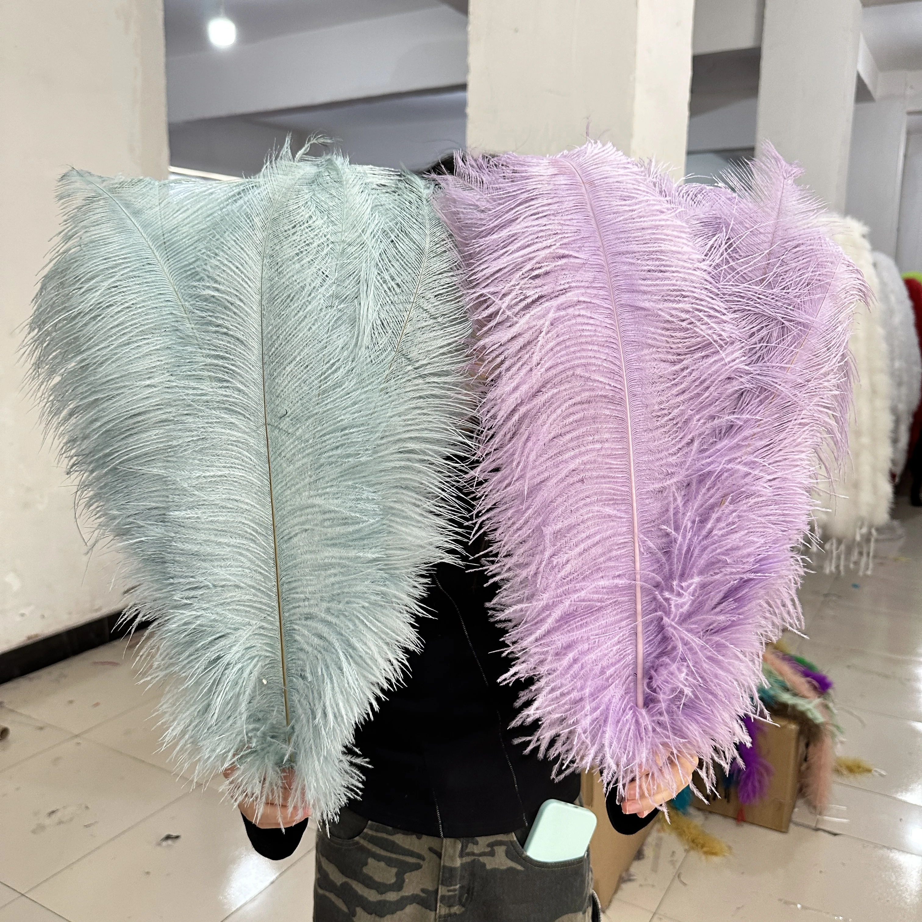 High Quality 15-40cm Macaron Ostrich Feathers Wedding Party HomeTable Centerpiece  Decoration Carnival Handicraft 10pcs Plumes