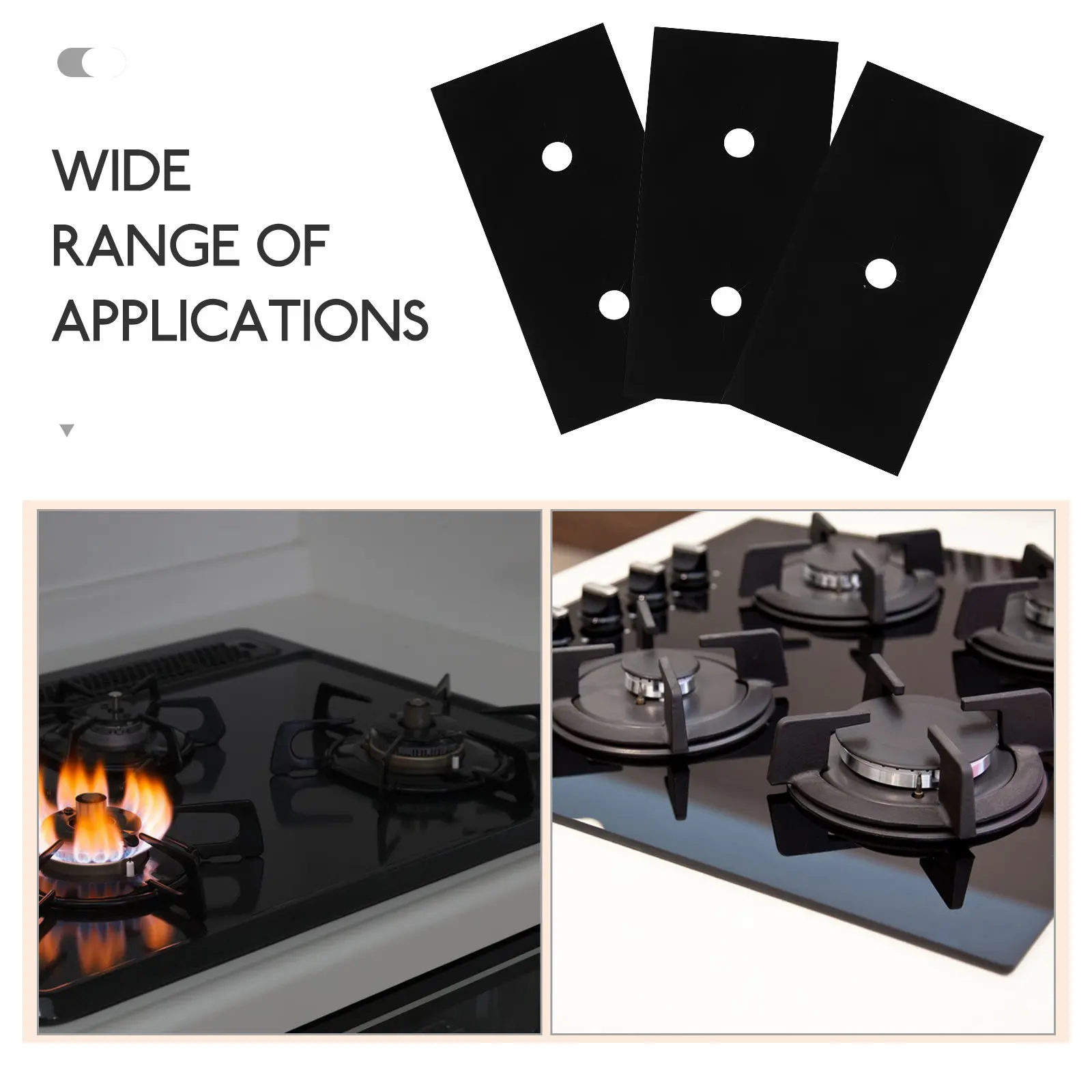 3pcs Stove Mat for Gas Stove – Heat-Resistant Reusable Burner Covers, Easy-Clean Stovetop Protection Pads