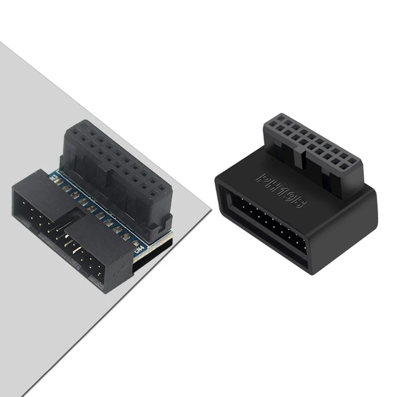 USB 3.0 마더보드 C 타입 전면 섀시 플러그인 포트, 90 ° 엘보 어댑터, 19P, 20P