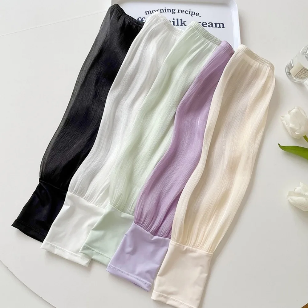 Manicotti protettivi estivi alla moda, maniche anti-UV in seta di ghiaccio, maniche da braccio per esterni, ciclismo, guida sportiva
