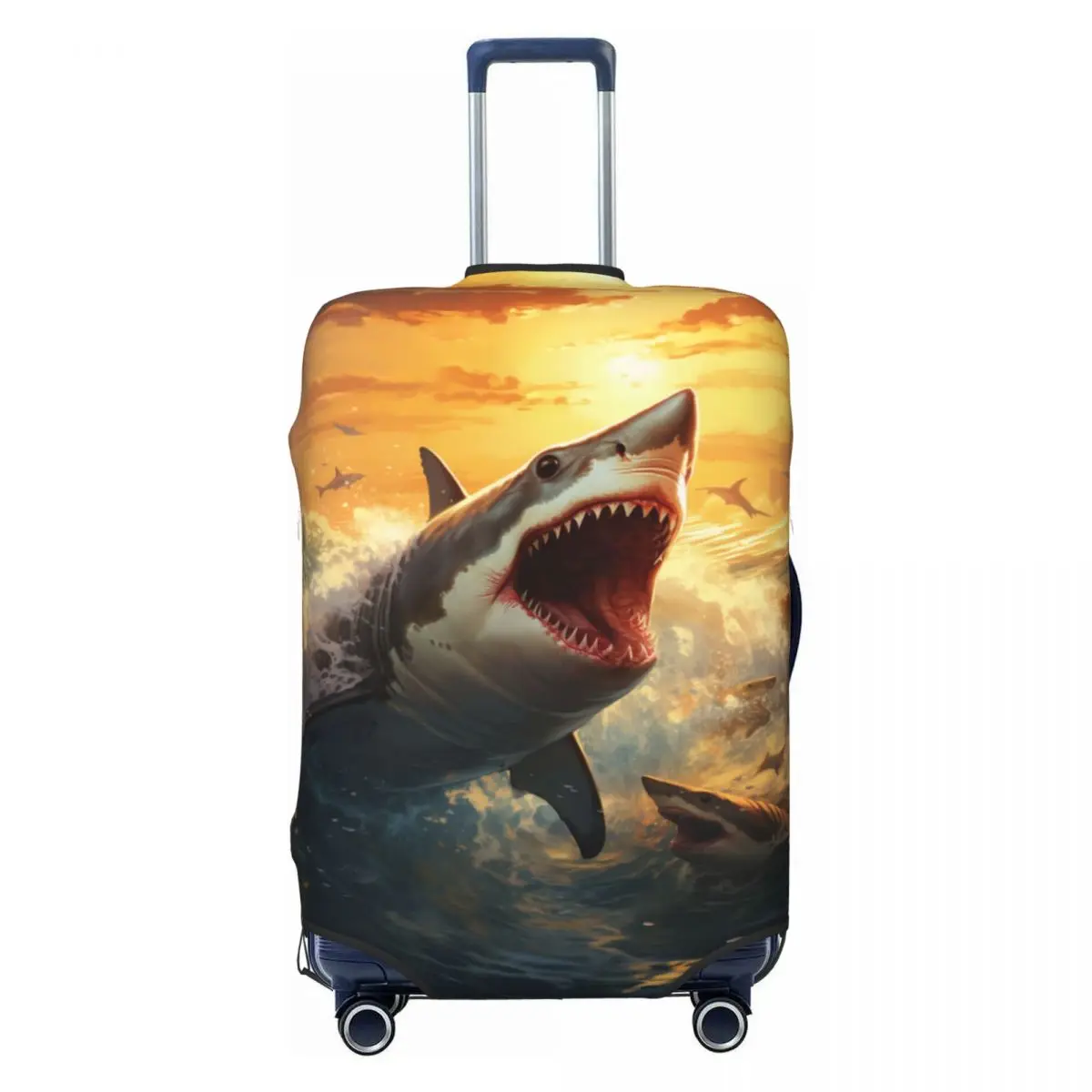 

Shark Luggage Cover Elastic Travel Suitcase Protective Covers Fits 18-32 Inch