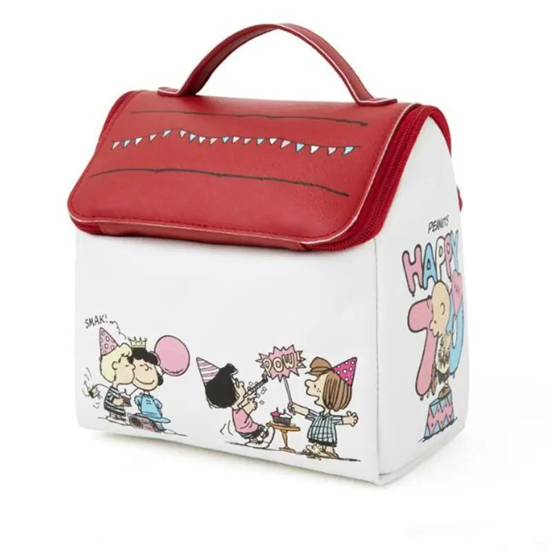 Kawaii Snoopy Cosmetic Bag Anime Girl Wash Bag High Capacity House Shape Storage Bag Student Portable Cosmetic Bag Simple Gift