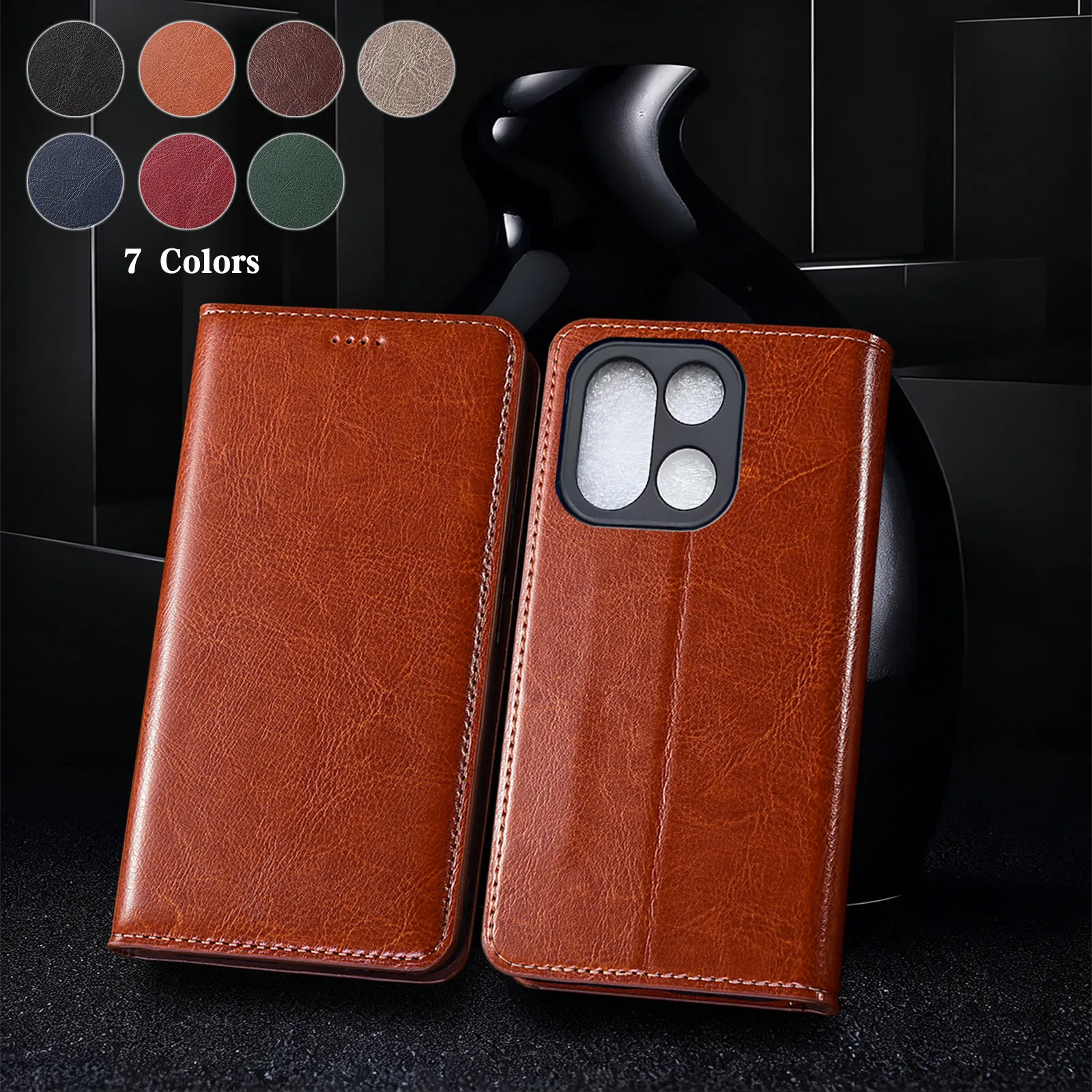 

Crazy Horse Pattern For Oneplus 6 6T 7 7T 8 8T 9 9R 9T 10R 10T 11 12 12R 13 13R 13T 15 15T Pro Genuine Leather Flip Phone Case
