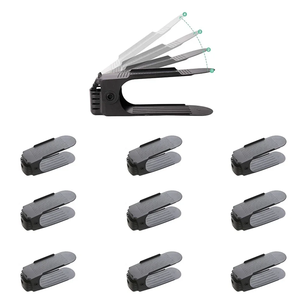 Shoe Rack Organizer 16PCS Adjustable Shoes Footwear Storage Stand Support Space Saving Cabinet Closet Holder