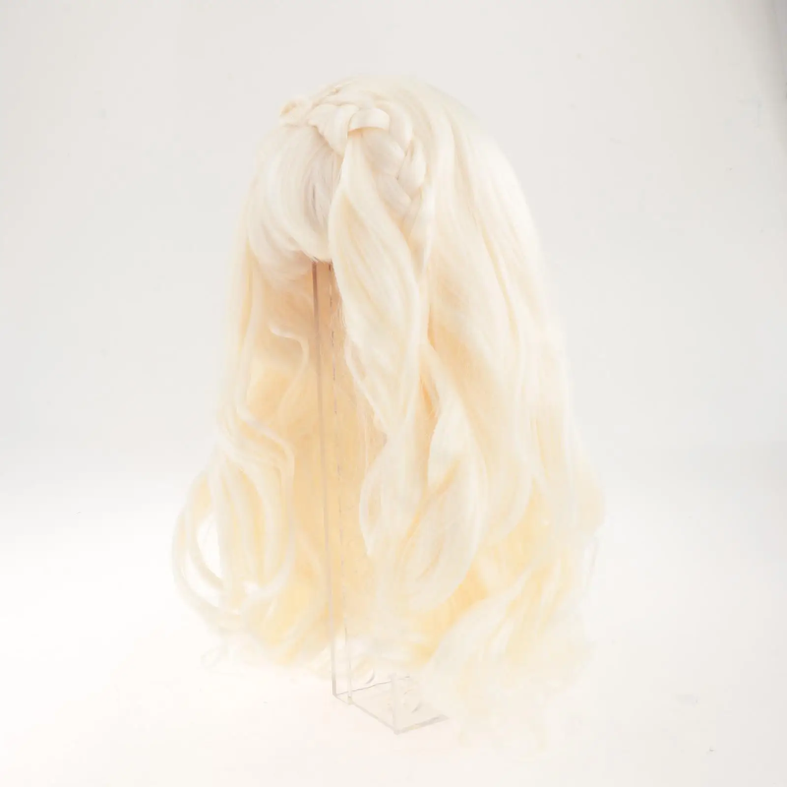 BJD 人形ヘアウィッグ高温シルクカーリー手作り 7.87 インチ人形用