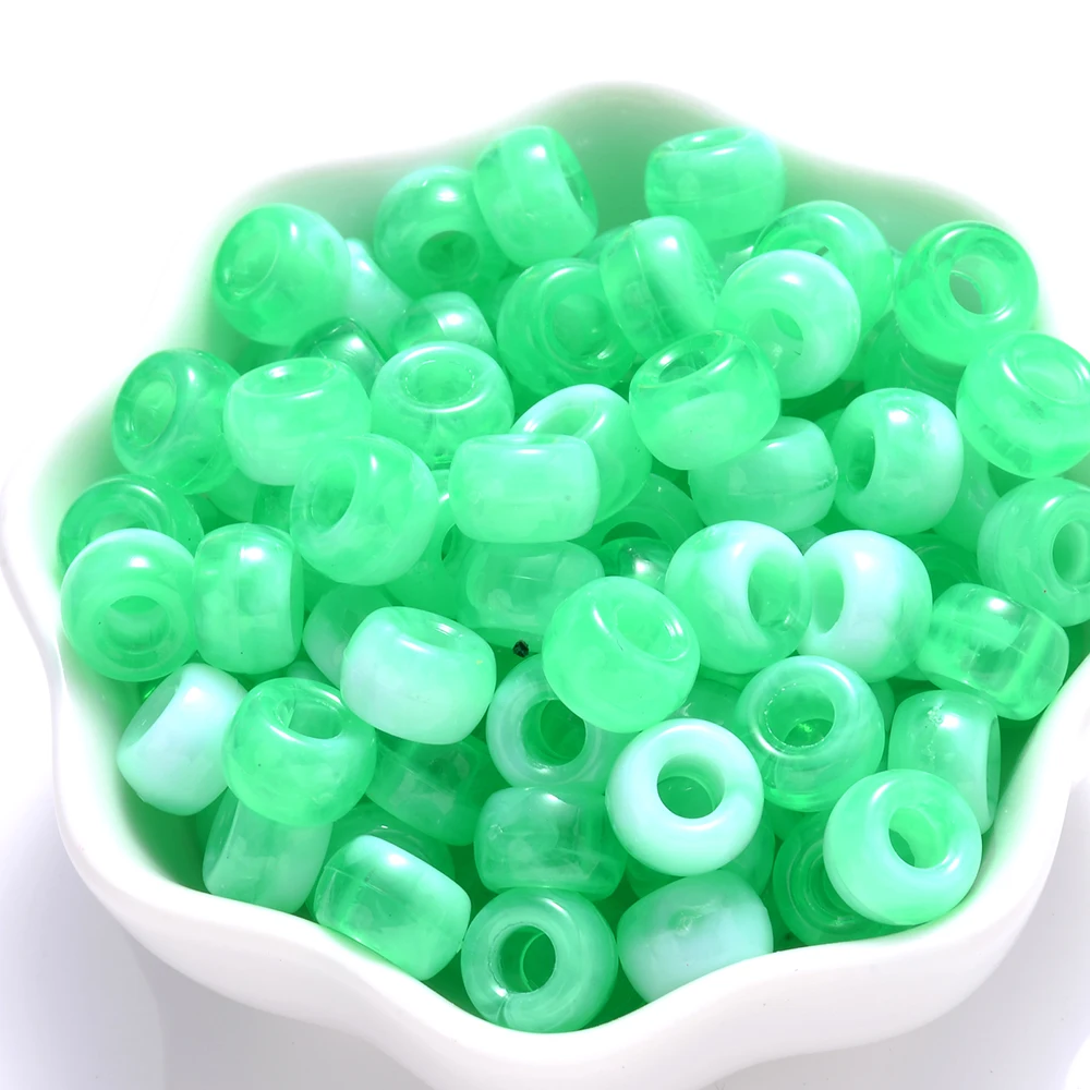 100 Stuks Pony Kralen 6x9mm Glitter Acryl Kralen Lichtgevende Spacer Kralen Voor Diy Craft Sieraden Armbanden Maken haar Levert