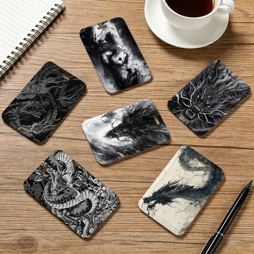 Dark Dragon Neck Strap Lanyard Card Holder ID Bus Card Cover Badge Holder Pass Hang Rope Lariat Gifts Keys Accessories