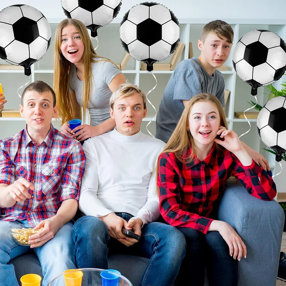 10 Stück 18-Zoll-Fußballballons, Fußball-Themen-Partydekoration, Aluminium-Fußballballons für Geburtstags-Sportveranstaltungen – Detail 4