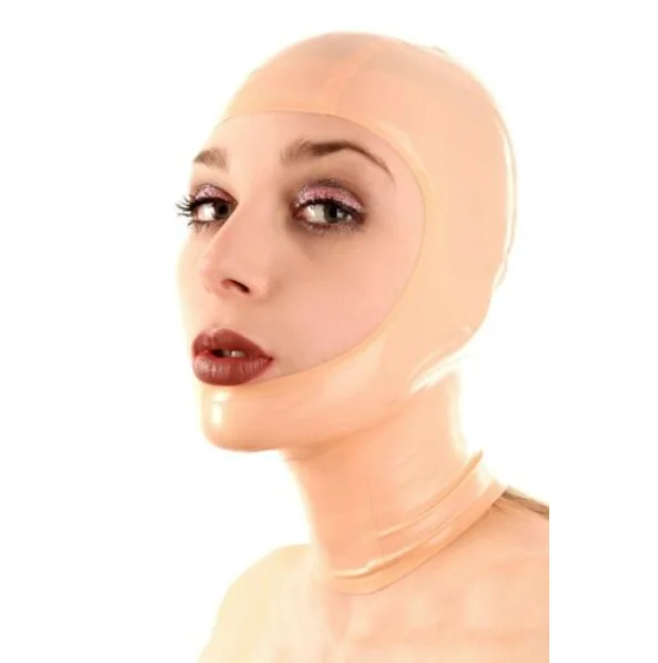 Custom Made Latex Hood Rubber Mask Open Face Cosplay Club Wear