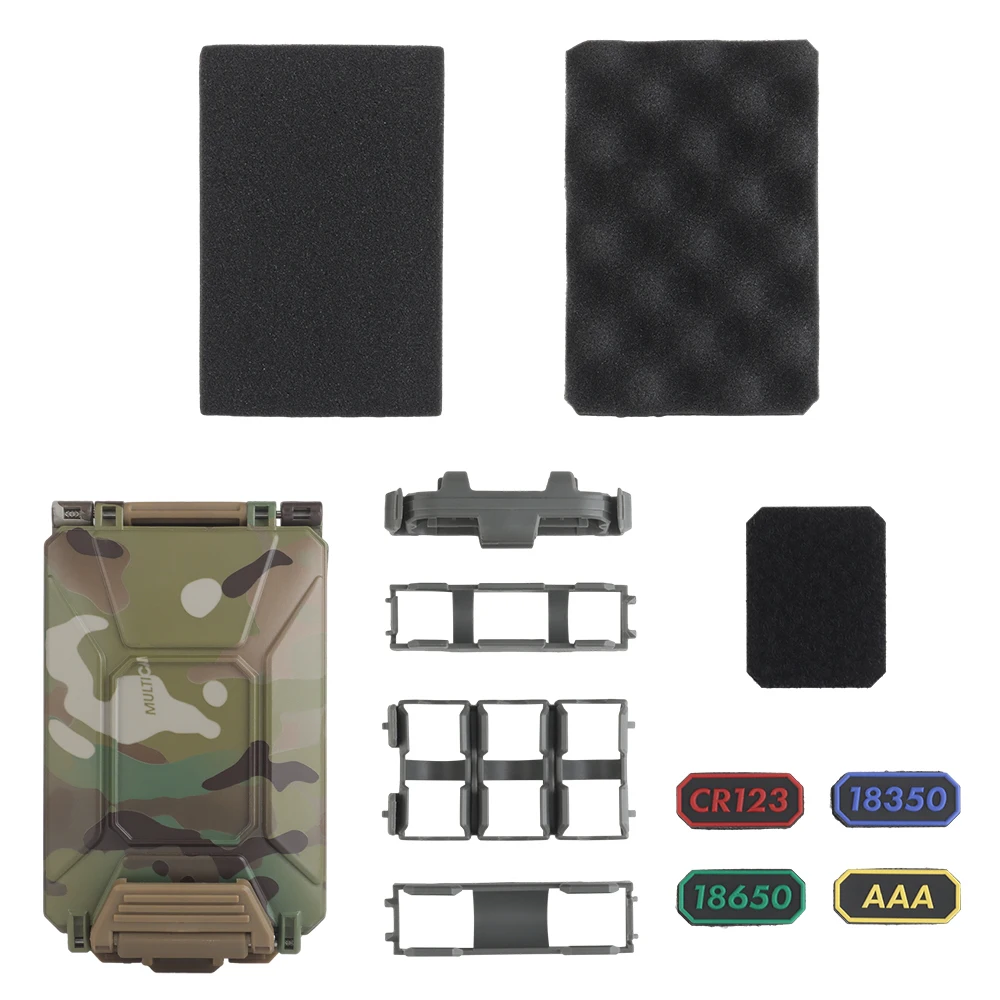 Outdoor Modular Battery Case for 18650 18350 CR123A AAA CR2032 Molle Tooling Storage Box Water&Dust Proof