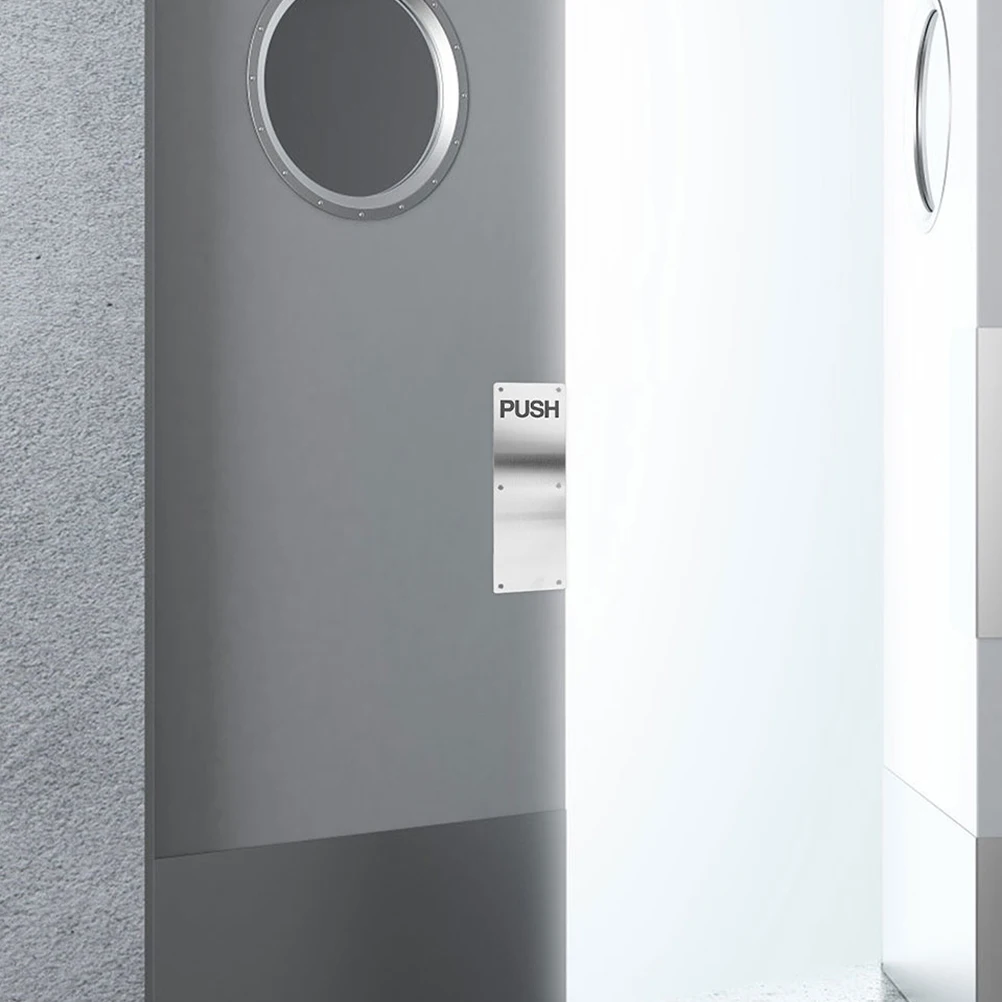 2Sets Stainless Steel Fire Door Push Pull Plate Handle Sliding Barn Door Handle Commercial Replacement Push Pull Plate