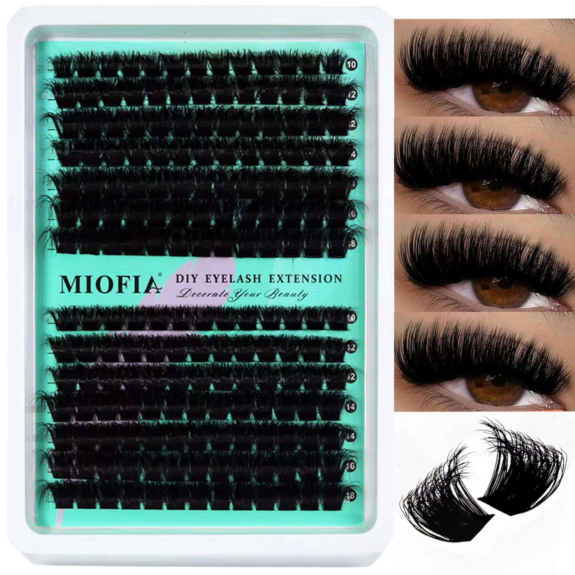New 14/30 Rows DIY 5D Fluffy Lash Clusters 30D-150D Thick Eyelash Clusters Individual Lashes 10-18mm Cluster Eyelash Extension