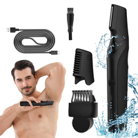 Body Hair Trimmer for Men Groin & Pubic Hair Trimmer,Wet/Dry Cordless Body Groomer,V-Shaped Trimming Head with 2 Comb Attachment