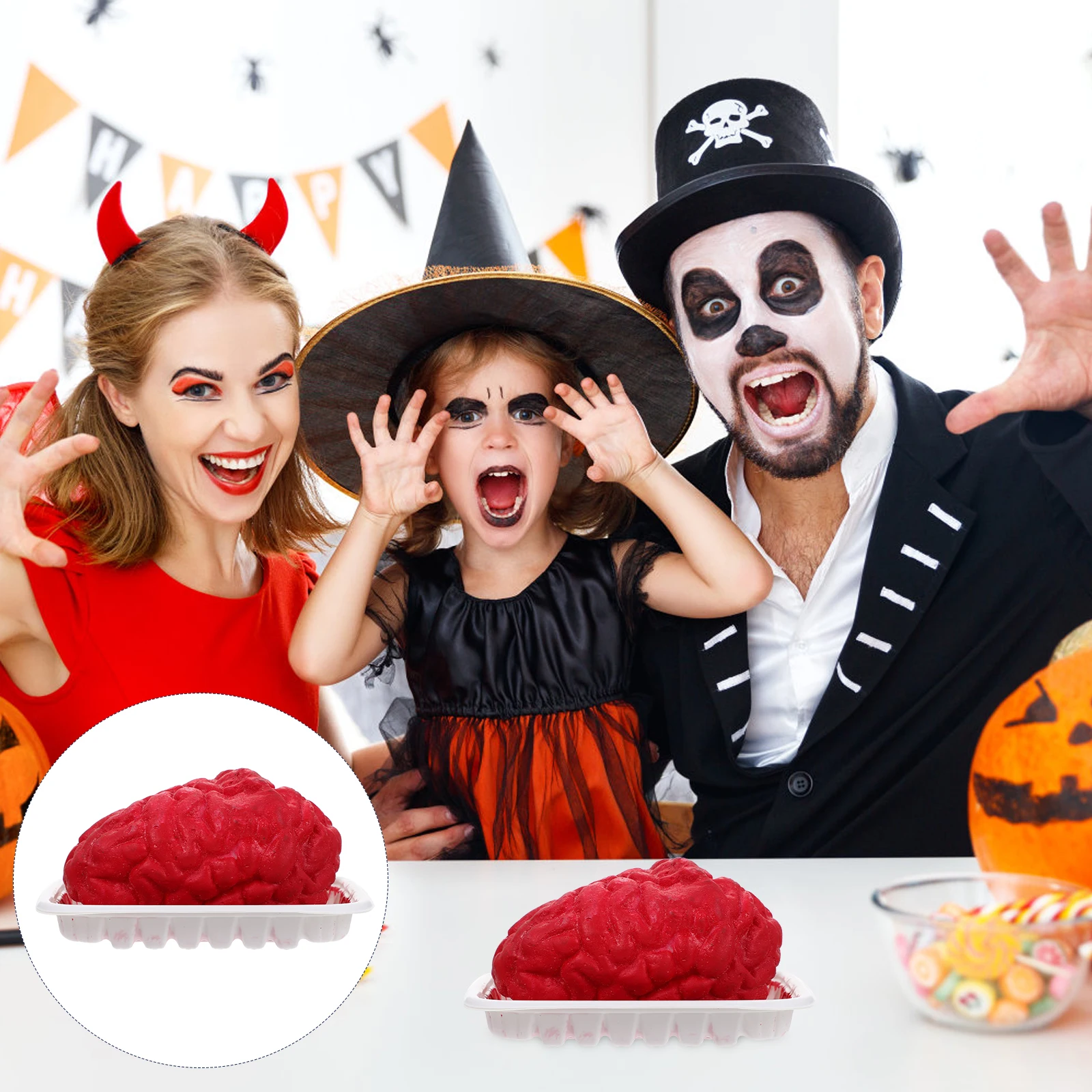 Rekwizyty na Halloween, trwałe rekwizyty na ciało, zabawki horror, sztuczny mózg, serce, dekoracje, straszne akcesoria na imprezę, plastikowy model anatomiczny, nowe