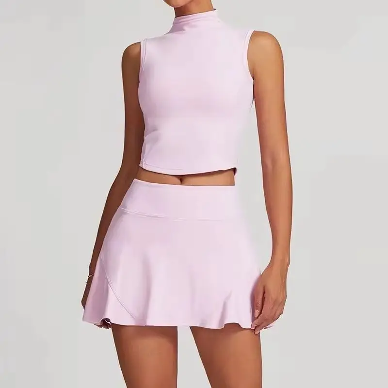 

Женский спортивный костюм из двух предметов, женская быстросохнущая рубашка для спортзала, спортивный костюм для бега, комплект для тренировок, женская спортивная одежда, повседневные юбки для йоги, костюм