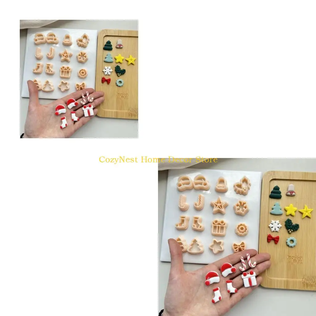 

92MF рождественские носки формы для резки глины Рождественский резак для серег из глины простой в использовании инструмент для