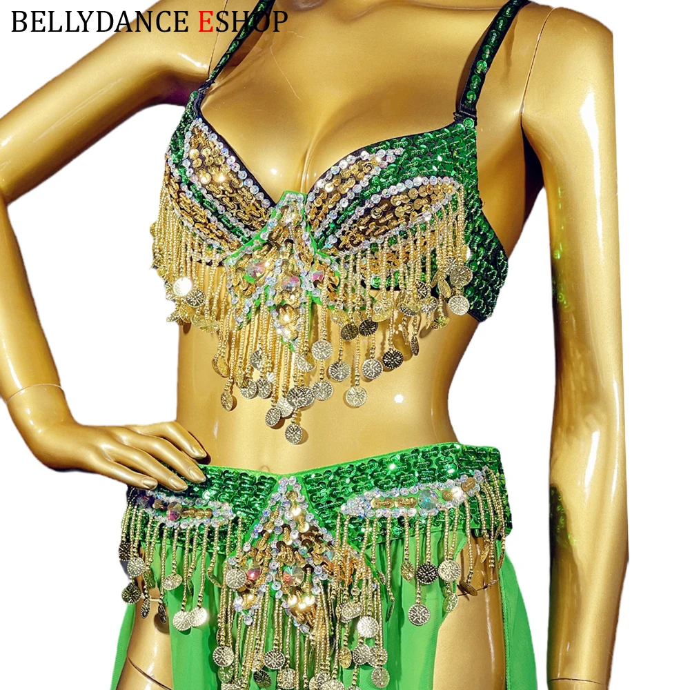 Nieuwe Sexy Vrouwen Kralen Pailletten Stage Performance Outfit Buikdansen Kleding Holloween Carnaval Danser Kostuum Night Dance Wear