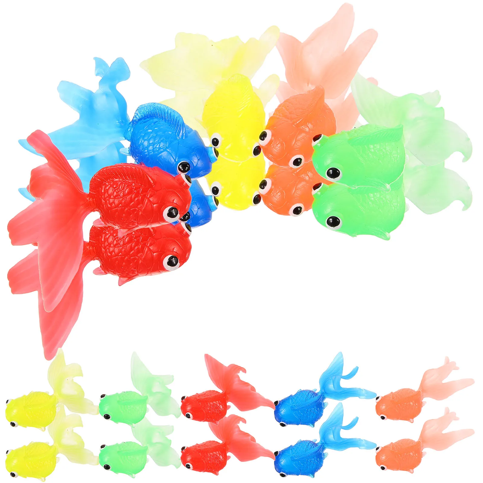 20 piezas de peces dorados flotantes para decoración de gambas de acuario, decoraciones falsas para niños tropicales