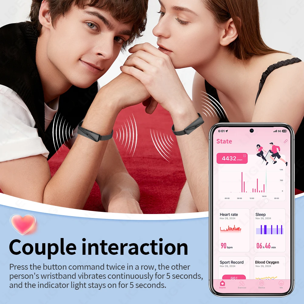 LIGE para Android IOS nueva pulsera inteligente mujeres Smartwatch hombres monitoreo de ritmo cardíaco impermeable 100 + reloj de pulsera deportivo regalo de las señoras