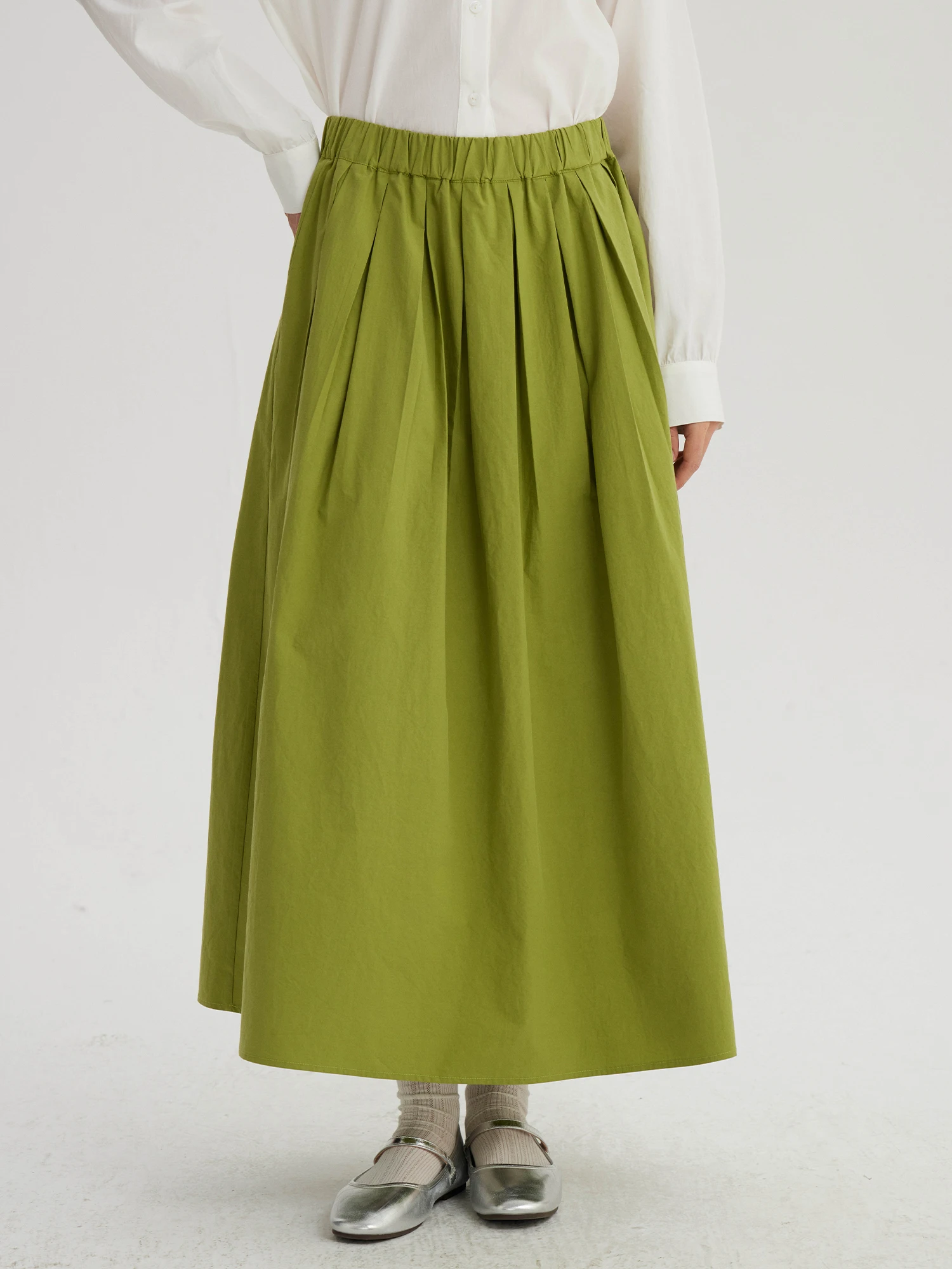 

Юбка Bruland с высокой талией, А-силуэт, из чистого хлопка, свободная, женская, мягкая, повседневная, средней длины, винтажная, модная, для работы и отдыха