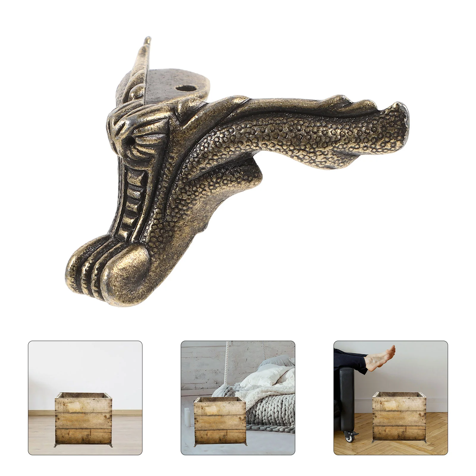 

6PCS 30x42mm Furniture Support Feet Zinc Alloy Tiger Feet Shape Gift Box Decoration Legs Sofa Accessories Dark Green