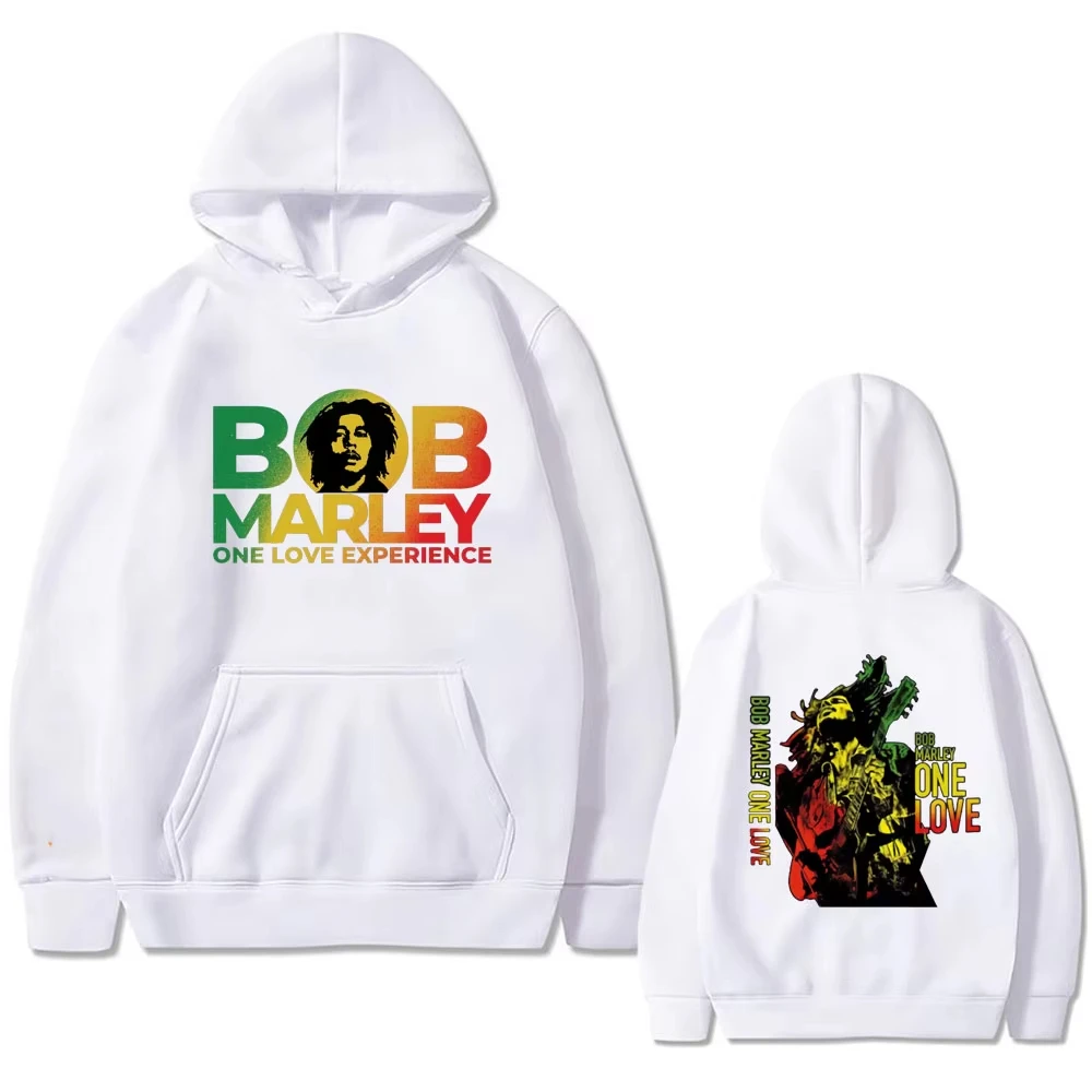 الريغي المنشأ بوب مارلي ألبوم الحب واحد جرافيك هوديي ملابس رجالية كلاسيكية خمر هوديس الذكور القطن السترة #4