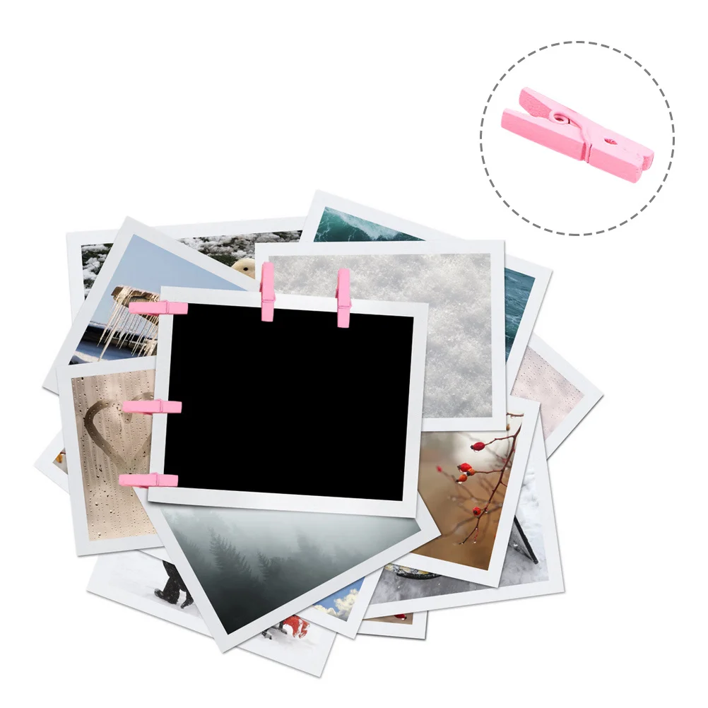 

100Pcs Mini Natural Wood Clips Heavy Duty Craft Clip for Hanging Photos Artwork Home Decor Christmas Tree Decoration Wooden