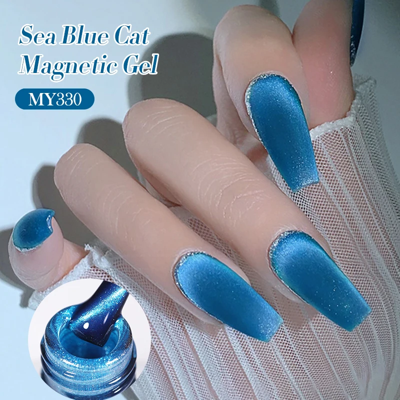 BORN PRETTY Sea Blue Cat Magnetic Gel Nail Polish 10ml Glitter Snowlight Semi Permanent Sparkling Magnet Nail Gel Varnish