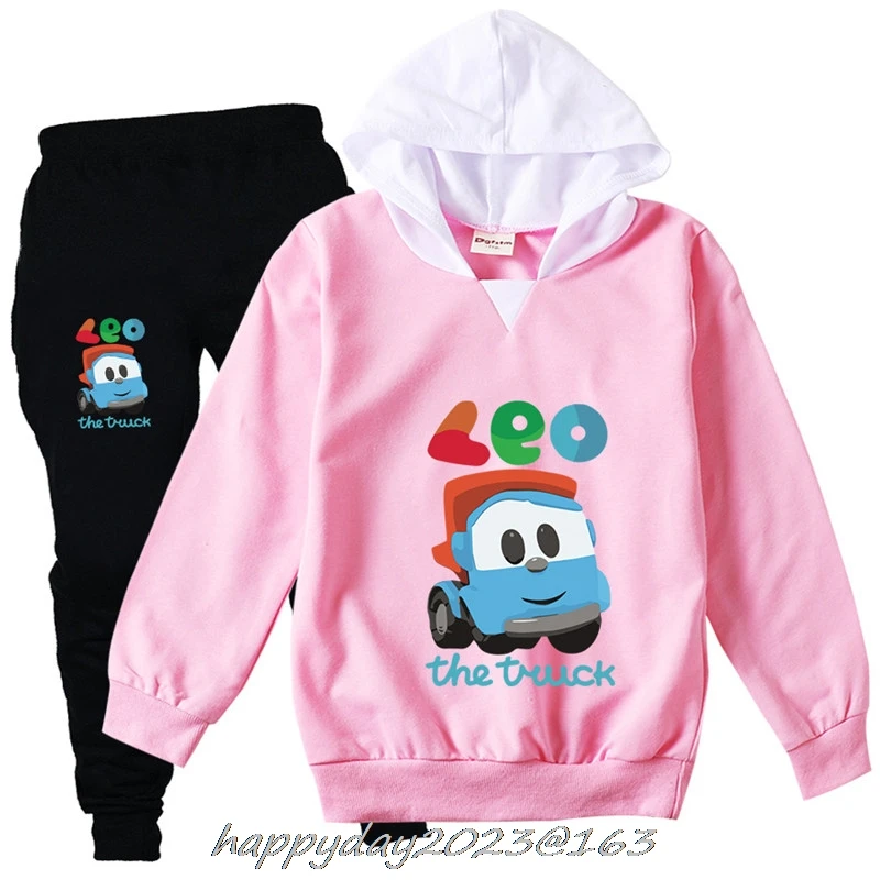 Brand Teen Kids Clothes Baby Boys Leo The Truck Tv Show Tracksuit Tops Pants 2PCS Children Boy Spring Cotton Print Outfits Set