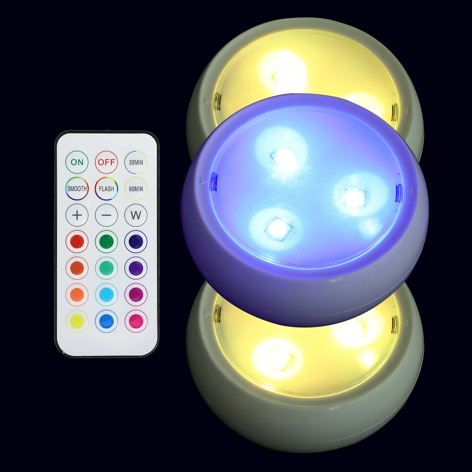 

13 Colors LED Touch Dimmable Night Light Remote Control Press Cabinet Lights for Home Kitchen Bedroom Closet Wardrobe Under