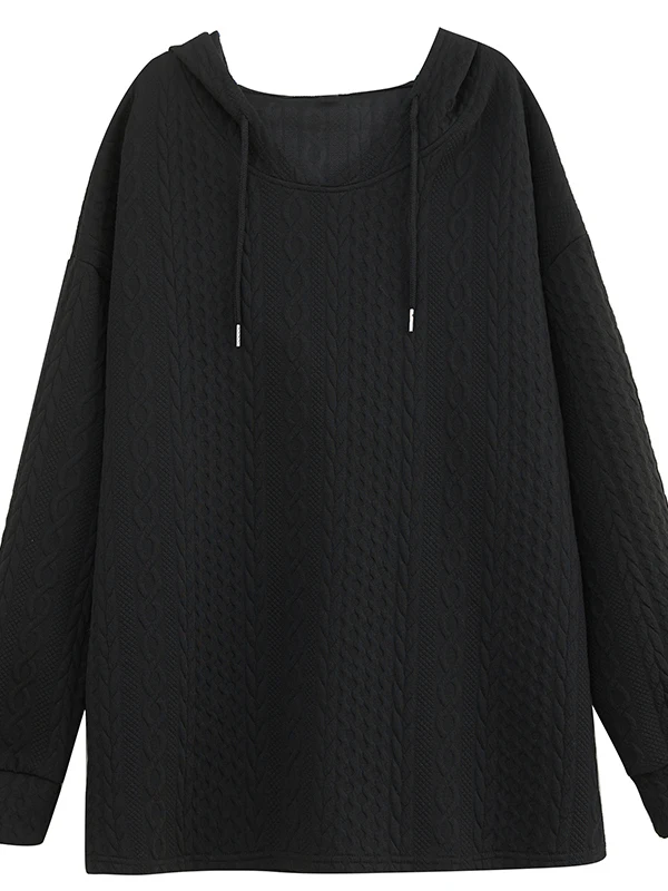 هوديي غير رسمي للنساء مقاس كبير لخريف وشتاء جديد Sle النسخة الكورية للتخسيس وإخفاء مريحة #5