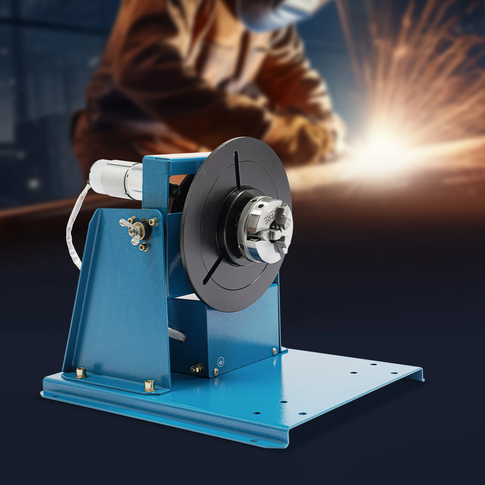 10KG Small Rotary Welding Positioner Turntable Table 0-90° Portable Welder Positioning Machine for Cutting Grinding Assembly
