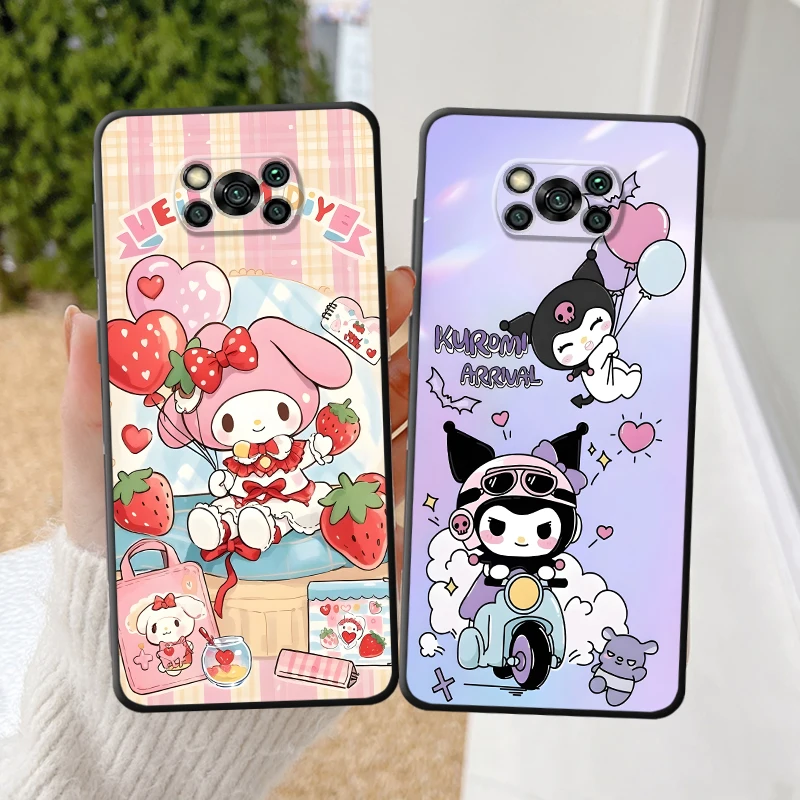 الكرتون الثلاثي ميلودي و كورومي لينة شل جراب هاتف ل Xiaomi Poco X7 C71 M5s M7 X3 NFC C51 C61 X5 X4 Pro C75 M3 M4 Pro C40